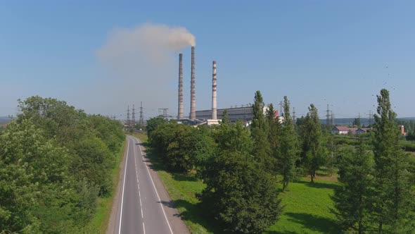 Aerial View of Pipes of Thermal Power Plant