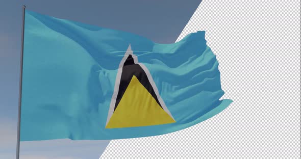 flag Saint Lucia patriotism national freedom, seamless loop, alpha channel