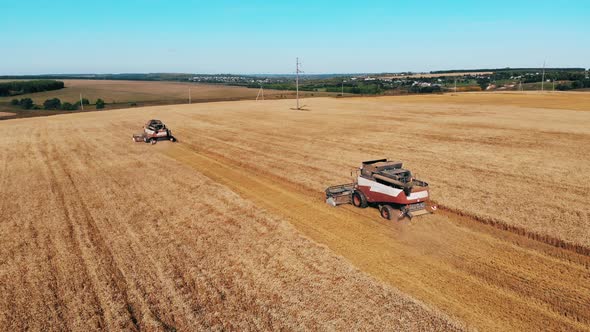 Crops Are Getting Harvested By the Combines