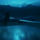 Military predator drone flying at sunset. Intelligent unmanned vehicle. - VideoHive Item for Sale