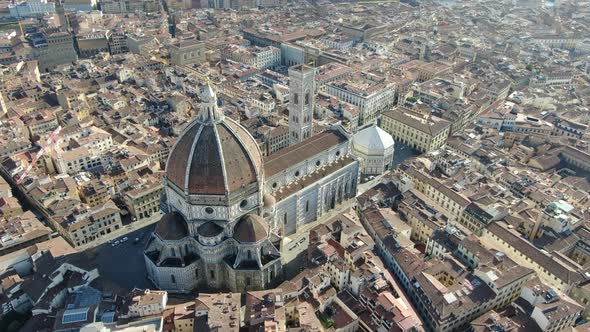 Aerial view of Florence Cathedral (Santa Maria del Fiore), Tuscany, Italy