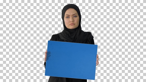 Muslim woman's protest Lady dressed in, Alpha Channel