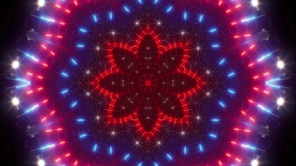 Blinking Red and Blue Led Vj Light Kaleidoscope Loop 4K 02