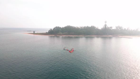 Kayaking near island of sacrificios in mexico