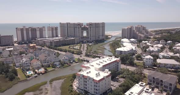 North Myrtle Beach resort and ocean from drone