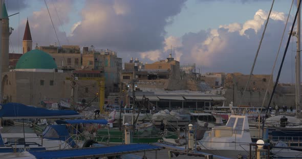 Port and Sea Mosque in old Acre city, Israel / Videohive