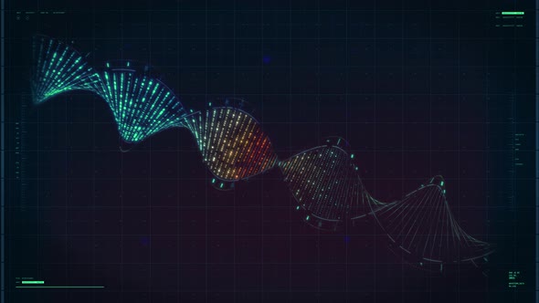 Visualizing Future Microbiology Science Experiment Studying Human DNA Strand alt
