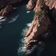 Flying above huge mediterranean cliffs on a sunny day - VideoHive Item for Sale