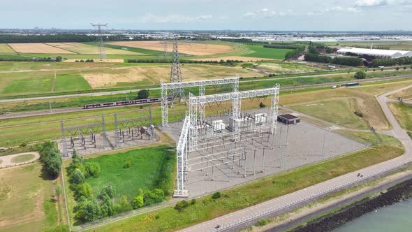 High Voltage Electrical Substation and Power Distribution