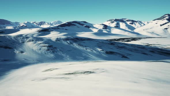 Snow Covered Volcanic Crater in Iceland