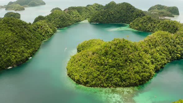 Aerial View of Sugba Lagoon, Siargao,Philippines.