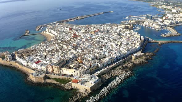 Aerial view of Gallipoli in Apulia, Italy