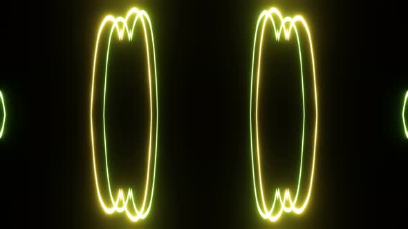 Neon Pulsating Figure of Bright Flashing Lines