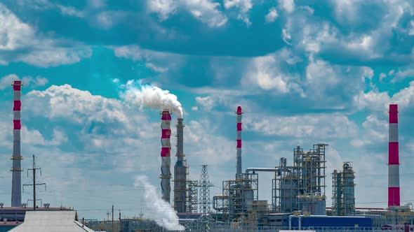 Petrochemical Plant with Blue Sky