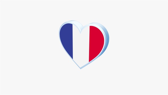 France Flag Heart Shape