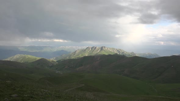 Treeless Hills and Mountains Landscape in Unspoiled Nature