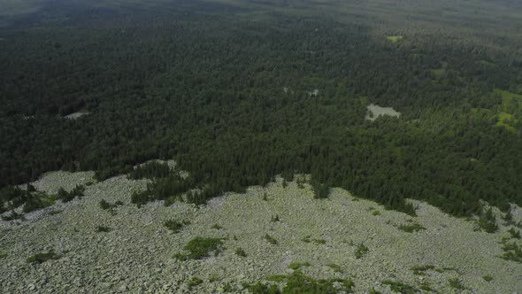 Aerial view. drone moving around mountains