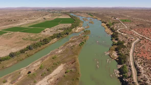 Aerial View Of The Orange River - South Africa