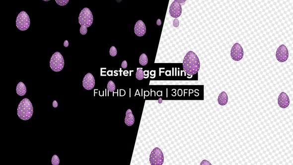 Purple Easter Egg Falling with Alpha