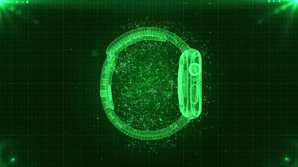 4K Digital Futuristic Hud Green Watch