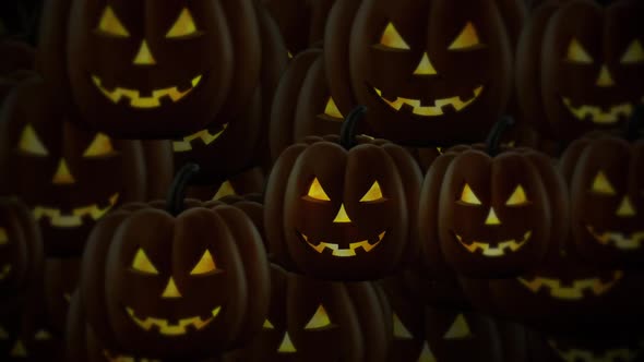 Scary Dark Halloween Pumpkins Motion Background Animation