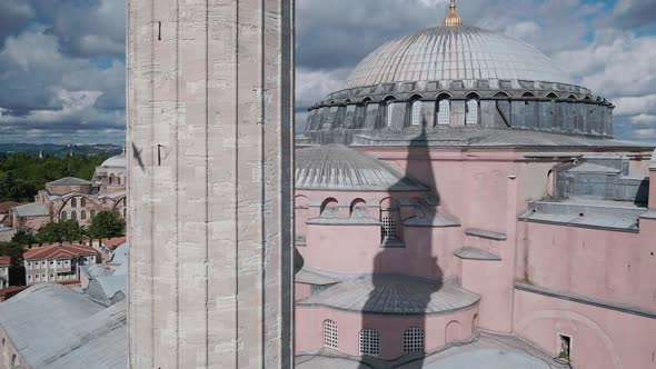Aerial View of Hagia Sophia Church in Istanbul