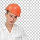 Stressed female engineer in helmet checking, Alpha Channel - VideoHive Item for Sale