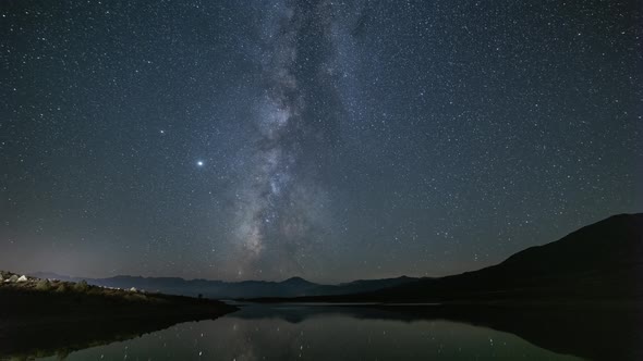 Stars Lake Night Sky Time Lapse