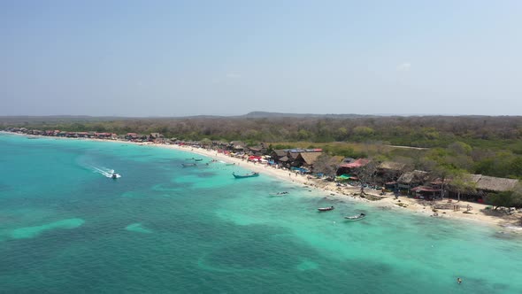 The Paradies White Sand Beach of Playa Blanca on Island Baru Colombia