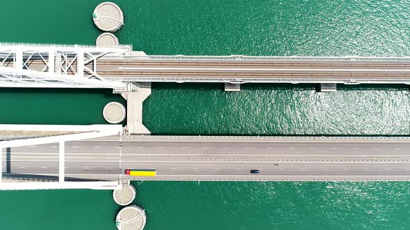 Top View of Big Bridge Over Green River