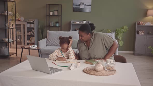 Mother and Daughter Spending Leisure Tome at Home