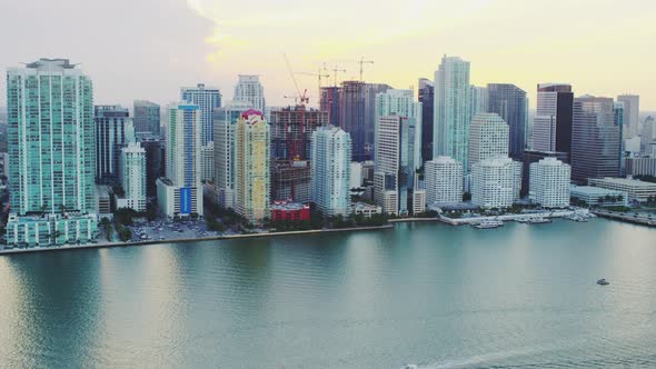 Aerial view of Miami skyscrapers