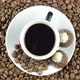 Rotating Black Coffee And Chocolate On Coffee Beans. - VideoHive Item for Sale