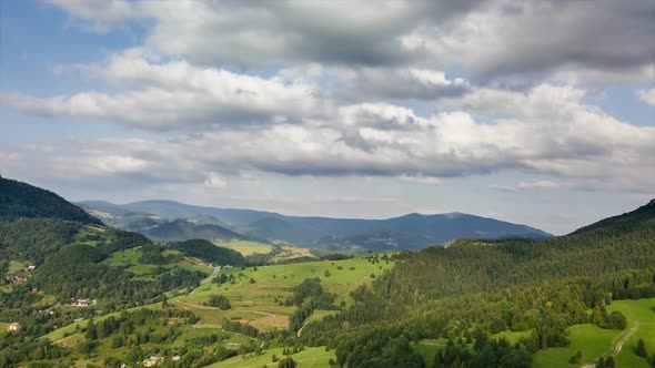 Aerial Clouds over Green Landscape