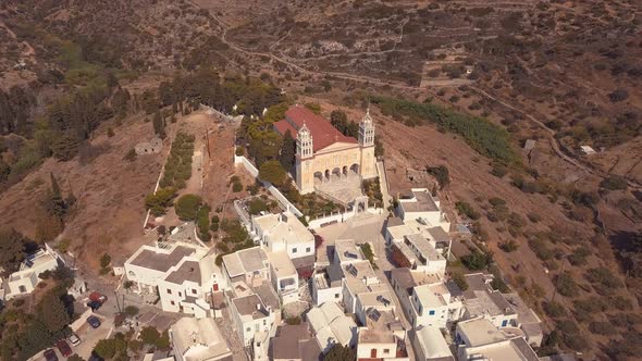 Overhead Aerial Drone Shot Pulling Back and Tilting Slowly Revealing the Vastness of the Island of L