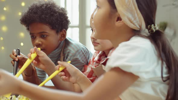 Little Children Cooking on Culinary Class