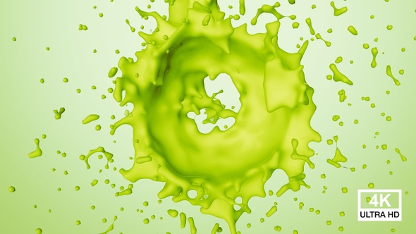 Circle Kiwi Fruit Juice Splash 4K alt