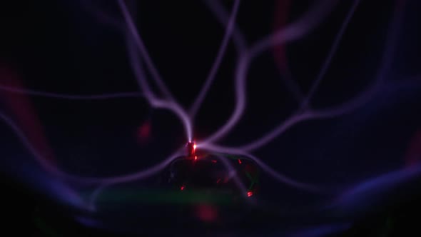 Lasers of plasma ball moving in slow motion