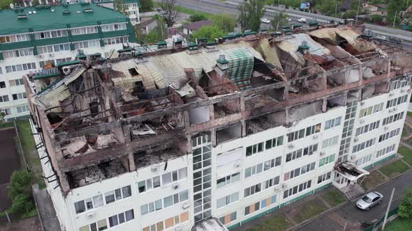 War in Ukraine  Destroyed Building in Stoyanka Bucha District