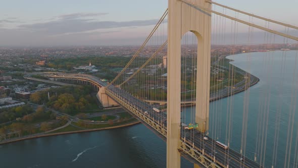 Aerial View of the VerrazanoNarrows Bridge