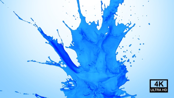 Blue Paint Splash 4K