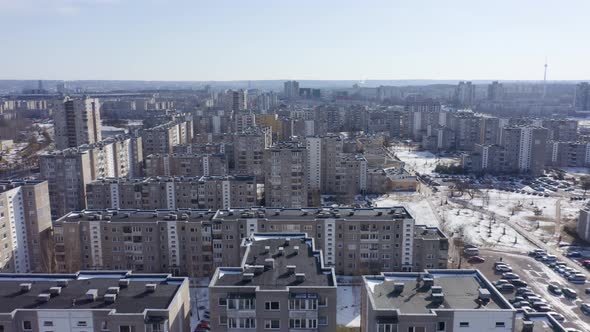 Residential Apartment Buildings Block of Flats of Soviet Period in Vilnius