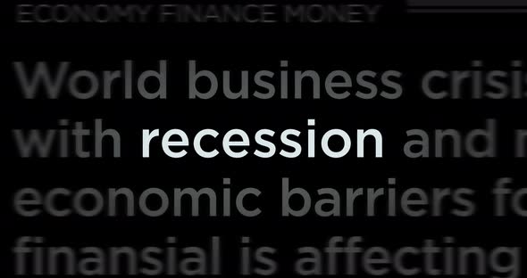 Headline news titles media with recession economy crisis seamless looped