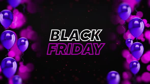 Black Friday Background Animation With Balloons 4k Resolution V2