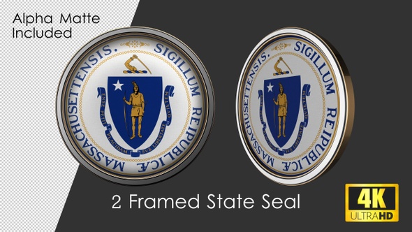 Framed Seal Of Massachusetts State