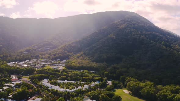  Aerial View On Palm Cove Suburbean Town In  Queensland, Australia