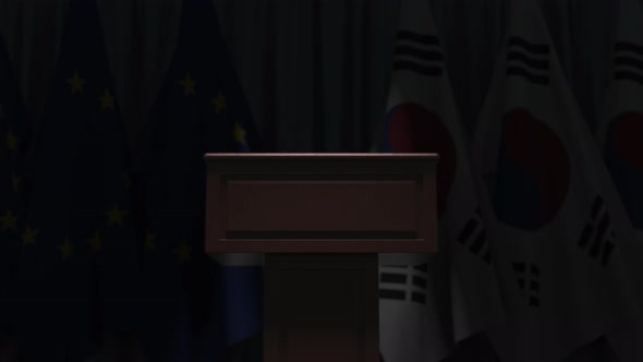 Many Flags of South Korea and the European Union alt