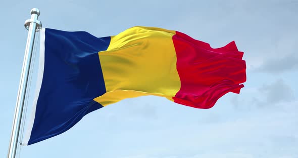 Chad Republic Flag Waving loop 4K