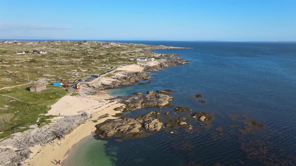 Crystal Clear Blue Water Of The North Atlantic Ocean By The Coral Strand Beach In Connemara, Ireland