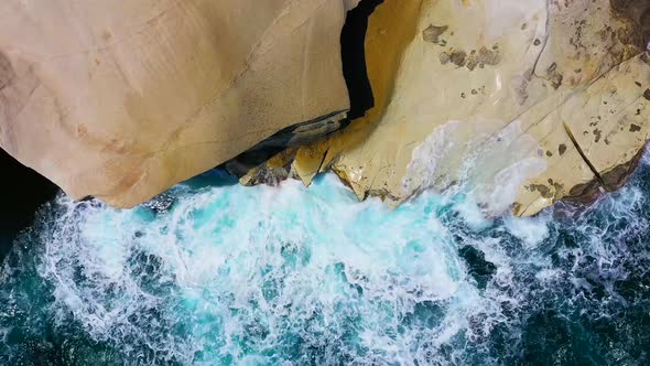 Sarakiniko beach. Milos island. Greece. View from drone. A seascape at the day time.